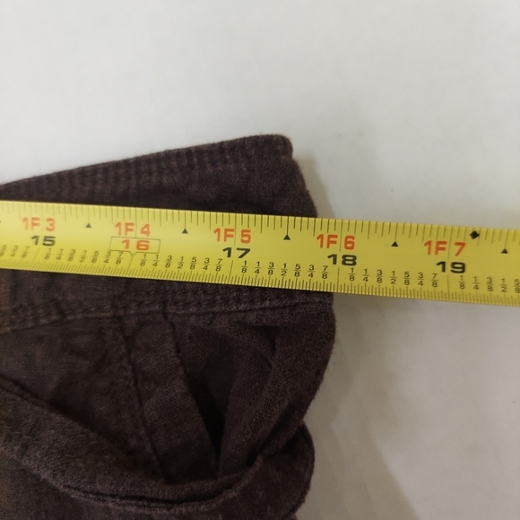 St Johns Bay Capris Linen Blend Capris Womens 14 Brown Drawstring Shorts - Picture 7 of 11